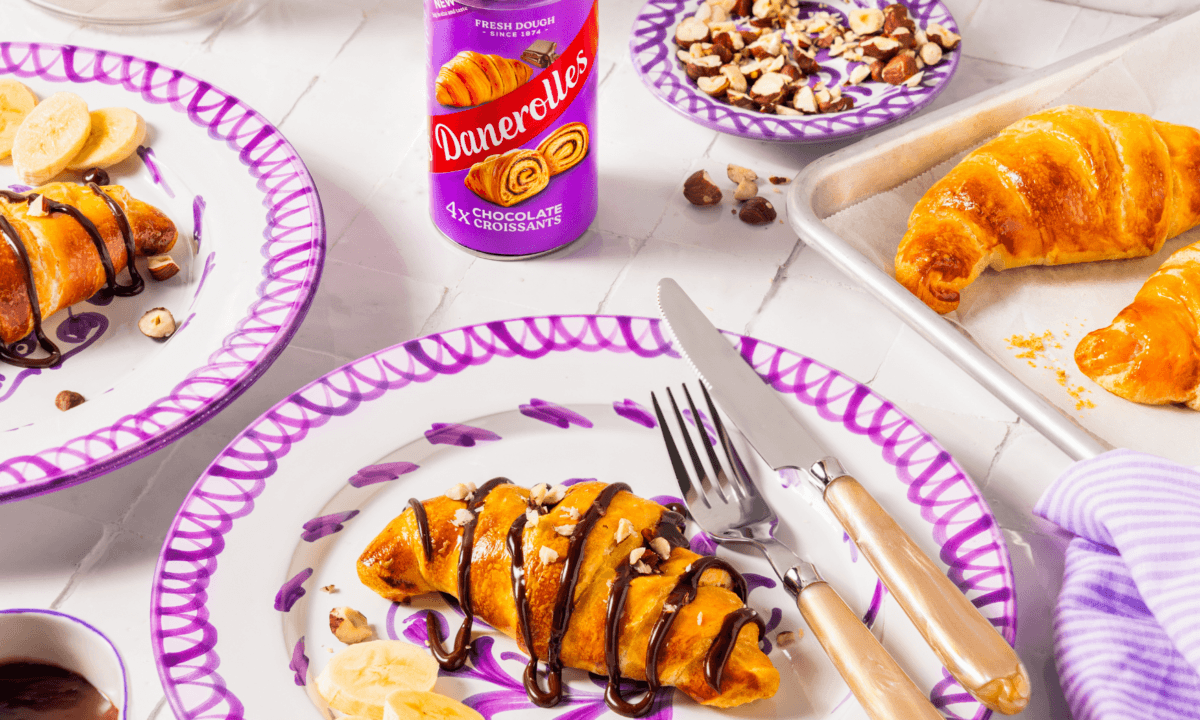 Chocolate banana croissants