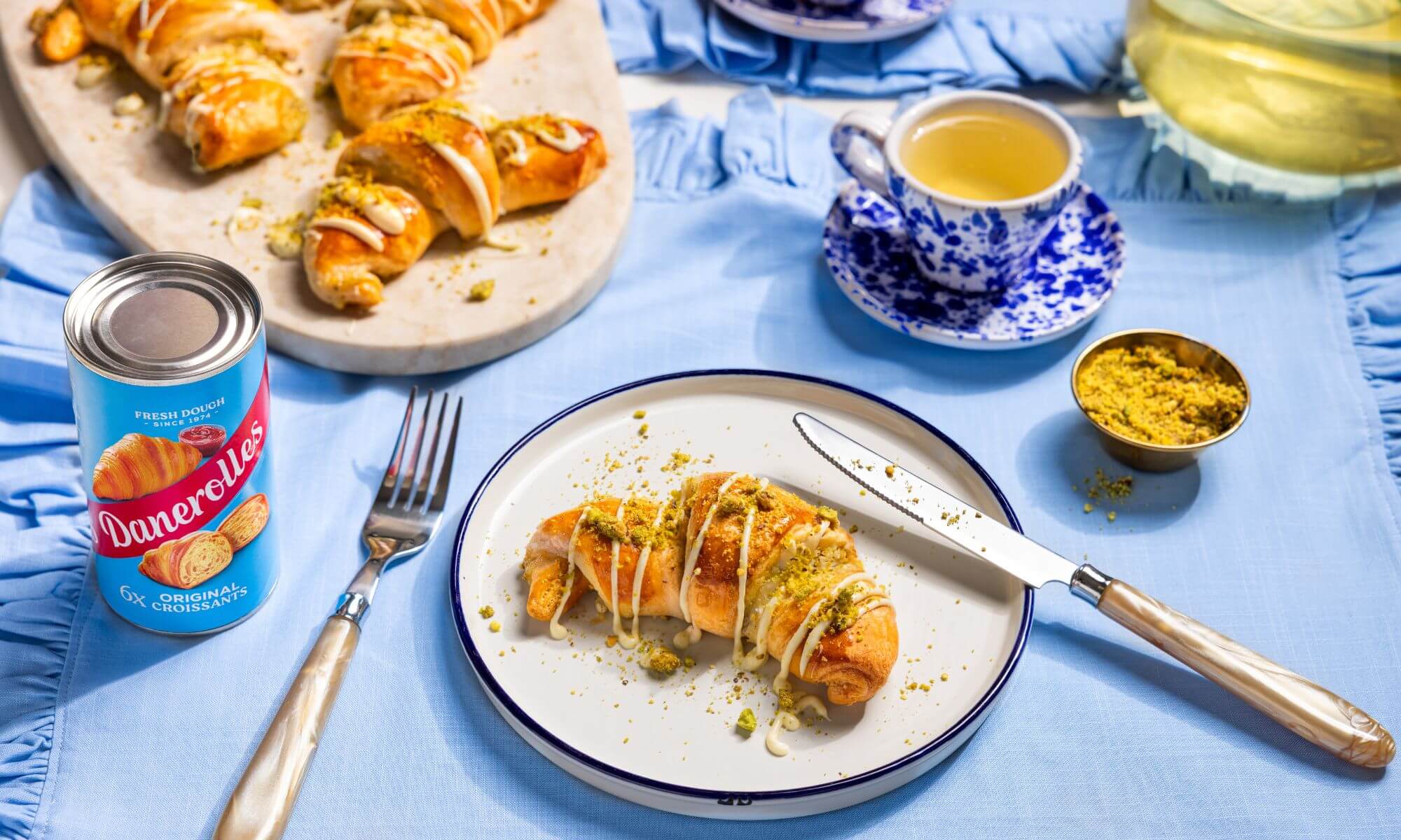Pistage- och vit chokladcroissant